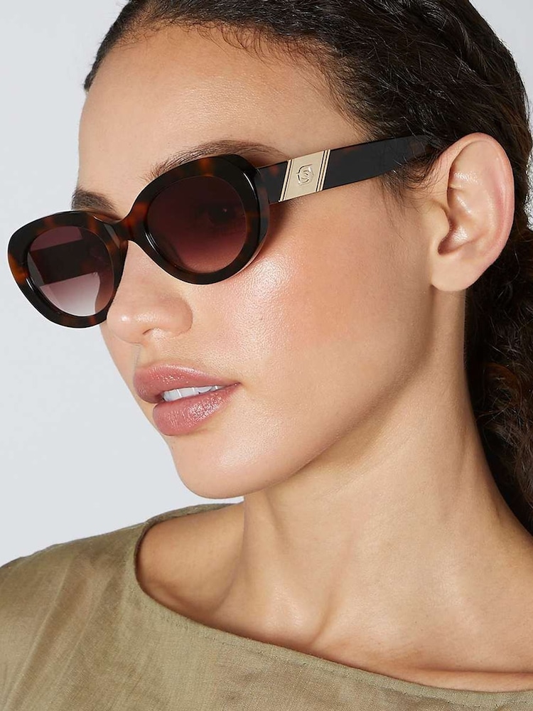 Dune London Animal Glee Fashion Oval Sunglasses - Image 1 of 3