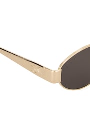 Dune London Gold Glee Fashion Oval Sunglasses - Image 4 of 4
