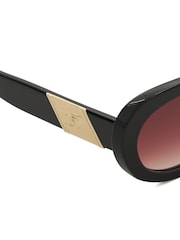 Dune London Black Glee Fashion Oval Sunglasses - Image 4 of 4