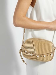 Dune London Gold Chancery Small Plisse Premium Cross-Body Bag - Image 5 of 5