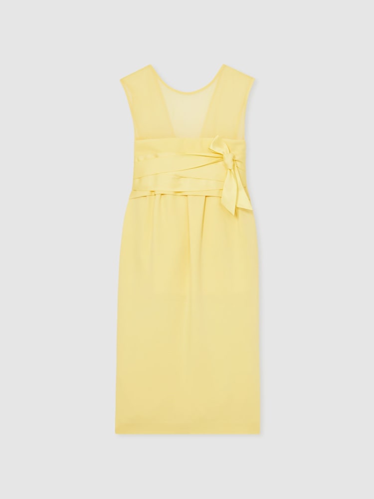 Reiss Lemon Liliana Atelier Ribbon-Tie Corset Shift Dress - Image 2 of 6