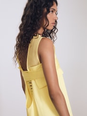 Reiss Lemon Liliana Atelier Ribbon-Tie Corset Shift Dress - Image 3 of 6