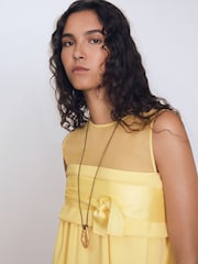Reiss Lemon Liliana Atelier Ribbon-Tie Corset Shift Dress - Image 5 of 6