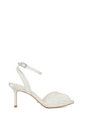 Dune London White Musing Bridal Pearl Mesh Heels - Image 1 of 5