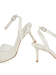 Dune London White Musing Bridal Pearl Mesh Heels - Image 2 of 5