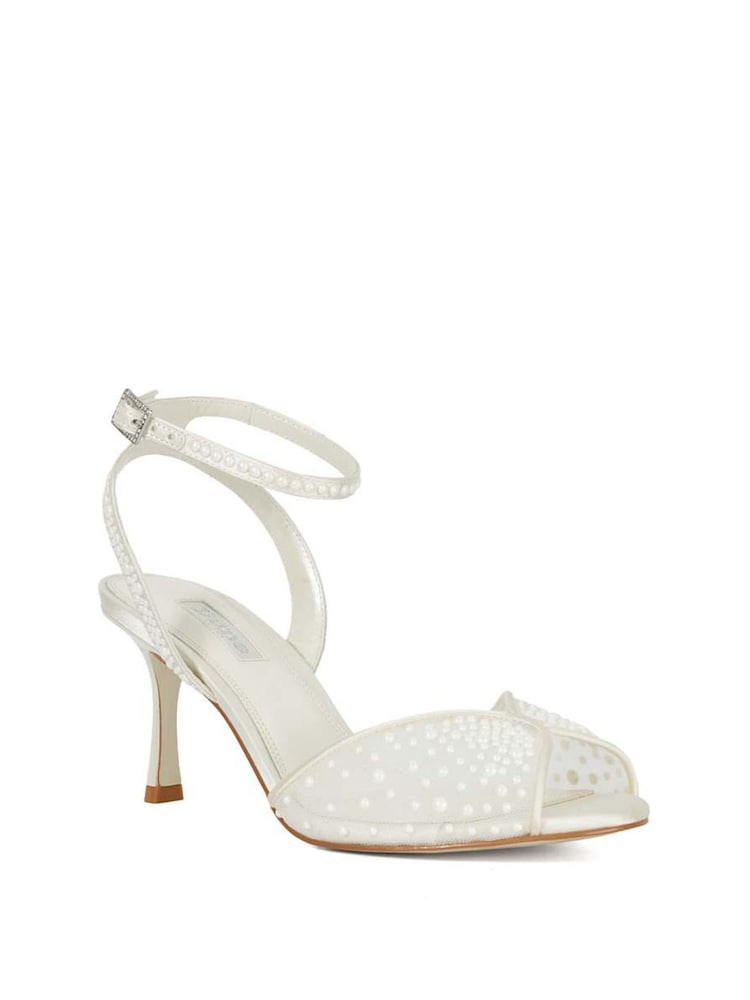 Dune London White Musing Bridal Pearl Mesh Heels - Image 5 of 5 Dune London White Musing Bridal Pearl Mesh Heels - Image 5 of 5