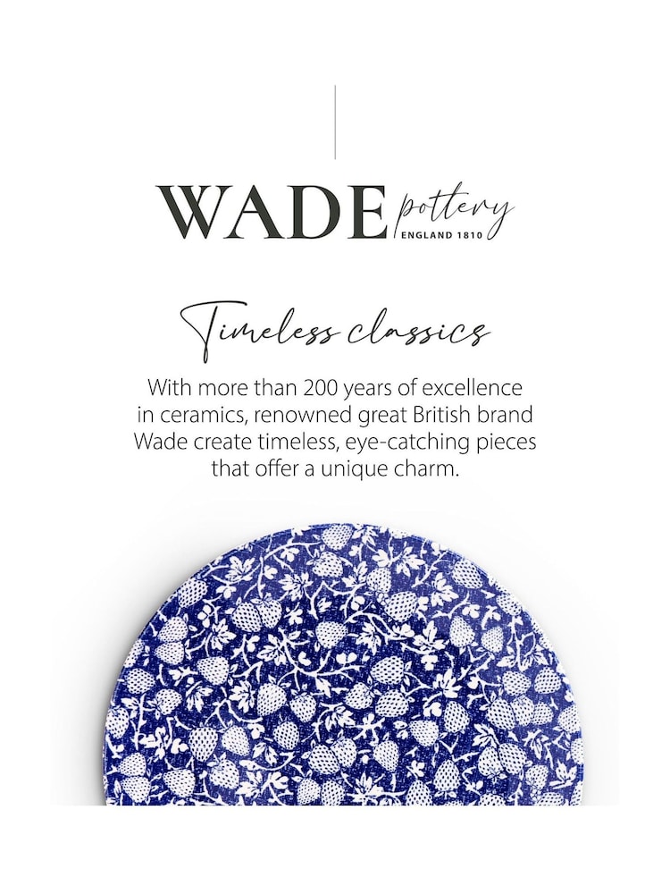 Wade Set of 4 Blue Eton Side Plates with Strawberry Design - Image 10 of 10