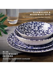 Wade Set of 4 Blue Eton Side Plates with Strawberry Design - Image 6 of 10