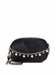 Dune London Black Chancery Small Plisse Premium Cross-Body Bag - Image 1 of 5