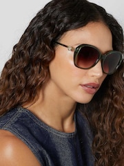 Зеленый - Dune London Oversized Georgia Glam Sunglasses - Image 1 of 4