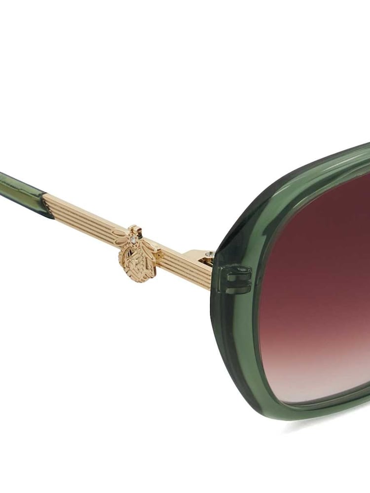 Dune London Green Oversized Georgia Glam Sunglasses - Image 4 of 4 Dune London Green Oversized Georgia Glam Sunglasses - Image 4 of 4