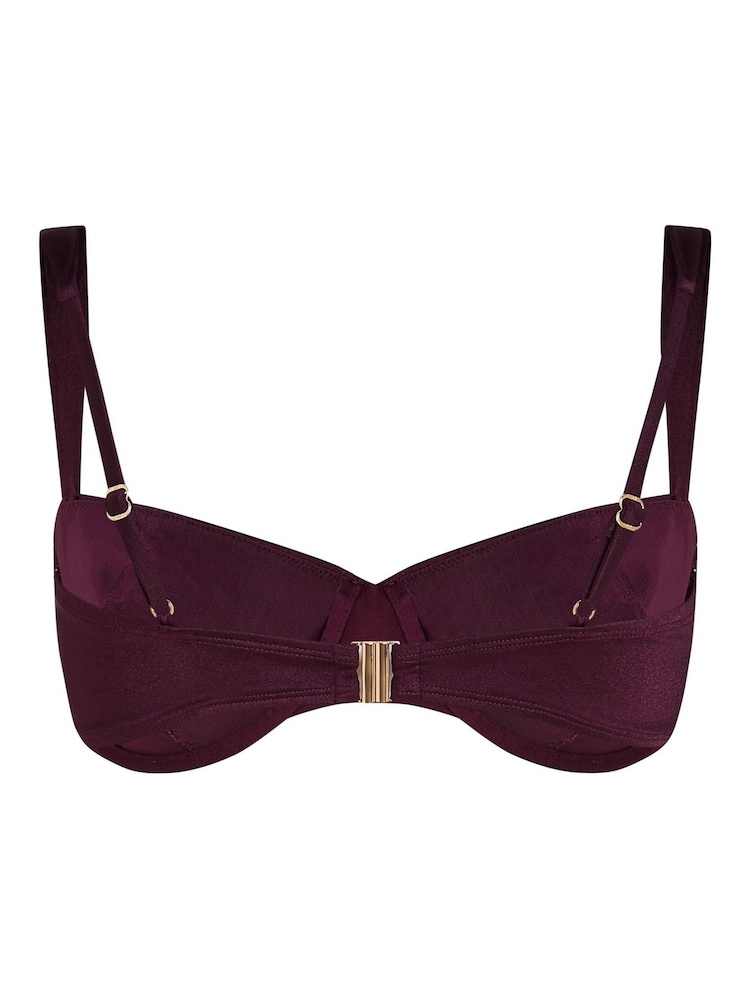 Hunkemoller Purple Costa Bikini Top - Image 5 of 5