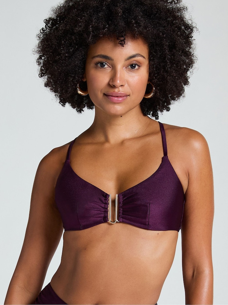 Hunkemöller Purple Costa Bikini Crop Top - Image 1 of 5