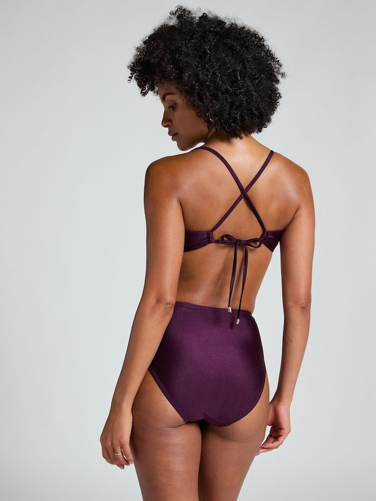 Hunkemöller Purple Costa Bikini Crop Top - Image 2 of 5