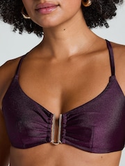 Hunkemöller Purple Costa Bikini Crop Top - Image 3 of 5