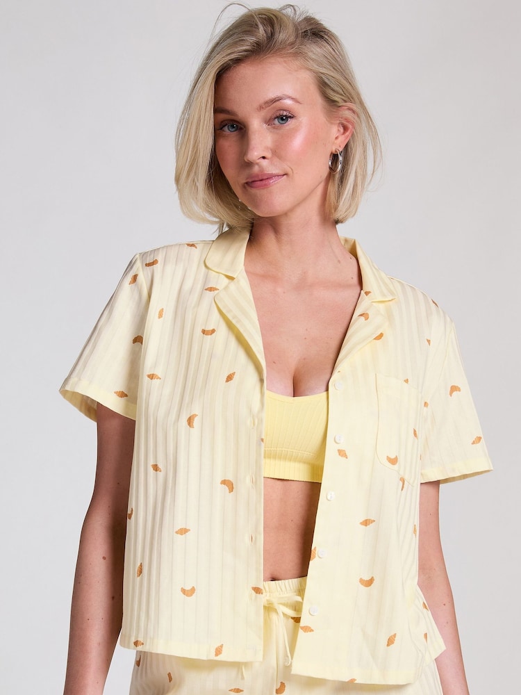 Camiseta de pijama amarilla de algodón 100 % de Hunkemöller - Imagen 1 de 5
