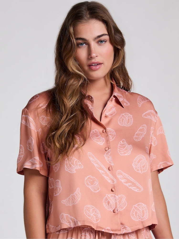 Hunkemöller Springbreakers Brown Pyjamas Top - Image 1 of 5