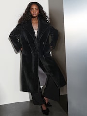 Black Faux Fur Maxi Coat - Image 1 of 8