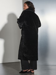 Black Faux Fur Maxi Coat - Image 3 of 8