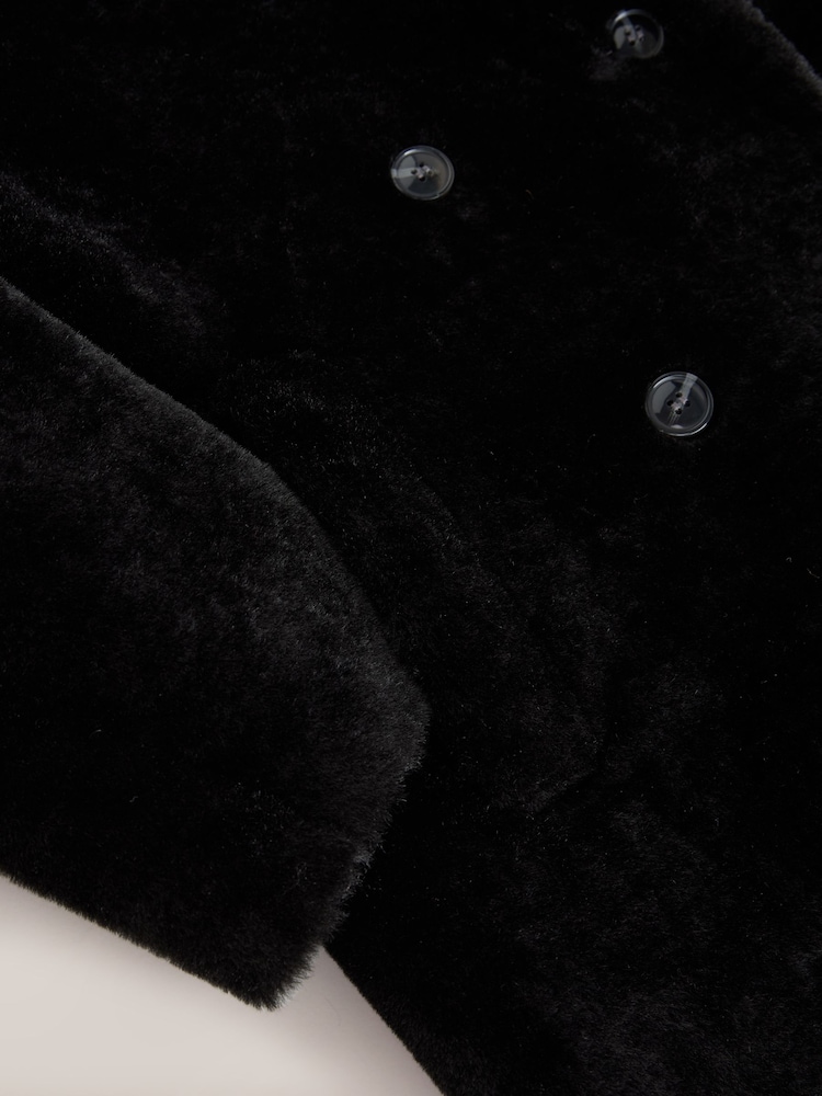 Black Faux Fur Maxi Coat - Image 8 of 8