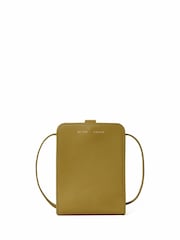 Jigsaw Green Leather Cross-Body Phone Bag - Image 1 of 8