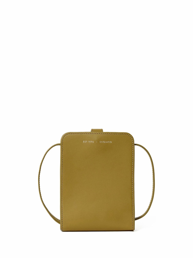 Jigsaw Green Leather Cross-Body Phone Bag - Image 2 of 8 Jigsaw Green Leather Cross-Body Phone Bag - Image 2 of 8