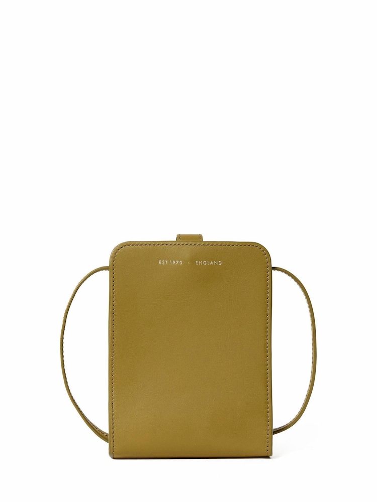 Jigsaw Green Leather Cross-Body Phone Bag - Image 8 of 8 Jigsaw Green Leather Cross-Body Phone Bag - Image 8 of 8