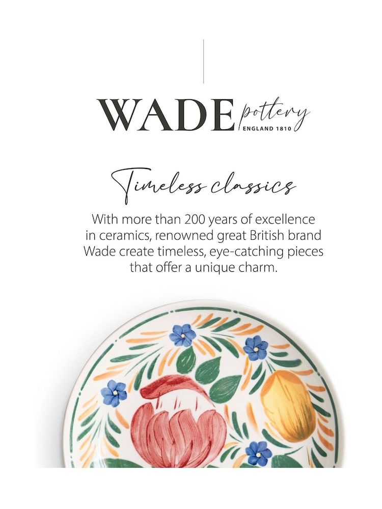Wade Set of 4 Multi Coloured Capri Dinner Plates with Vibrant Mediterr Coloured - Image 3 of 3