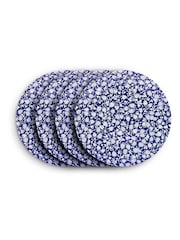 Wade Set of 4 Blue Eton Dinner Plates with Strawberry Design - Image 1 of 3