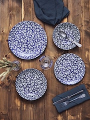 Wade Set of 4 Blue Eton Dinner Plates with Strawberry Design - Image 2 of 3