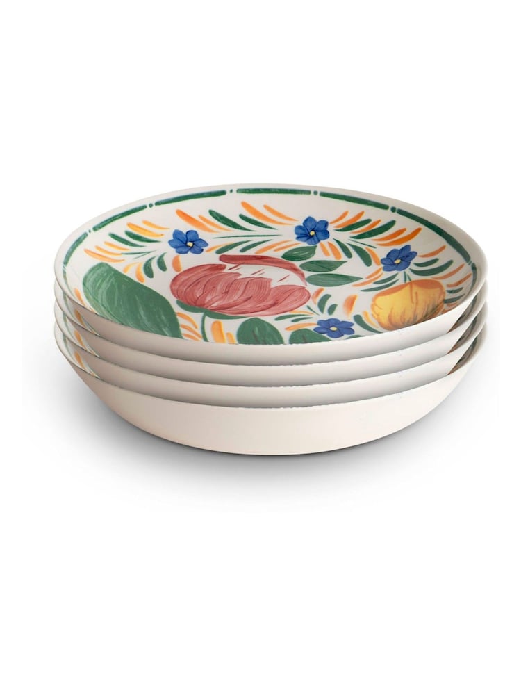 Wade Set of 4 Multi Coloured Capri Pasta Bowls with Vibrant Mediterran Coloured - Image 1 of 9