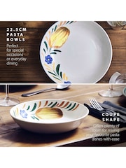 Wade Set of 4 Multi Coloured Capri Pasta Bowls with Vibrant Mediterran Coloured - Image 4 of 9