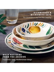 Wade Set of 4 Multi Coloured Capri Pasta Bowls with Vibrant Mediterran Coloured - Image 6 of 9