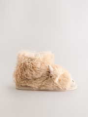Tan Brown Hamish Cow Faux Fur Boot Slippers - Image 1 of 5