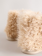 Tan Brown Hamish Cow Faux Fur Boot Slippers - Image 4 of 5