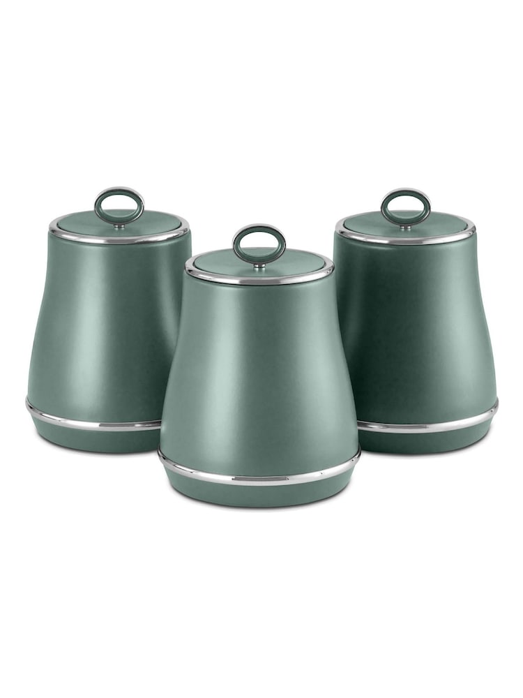 Tower Set of 3 Forest Green Renaissance Storage Canisters - Image 1 of 11
