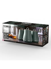 Tower Set of 3 Forest Green Renaissance Storage Canisters - Image 10 of 11