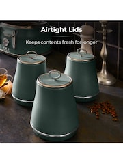 Tower Set of 3 Forest Green Renaissance Storage Canisters - Image 5 of 11