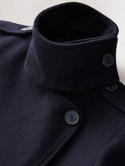 Navy Formal Funnel Neck Coat - Image 10 of 11