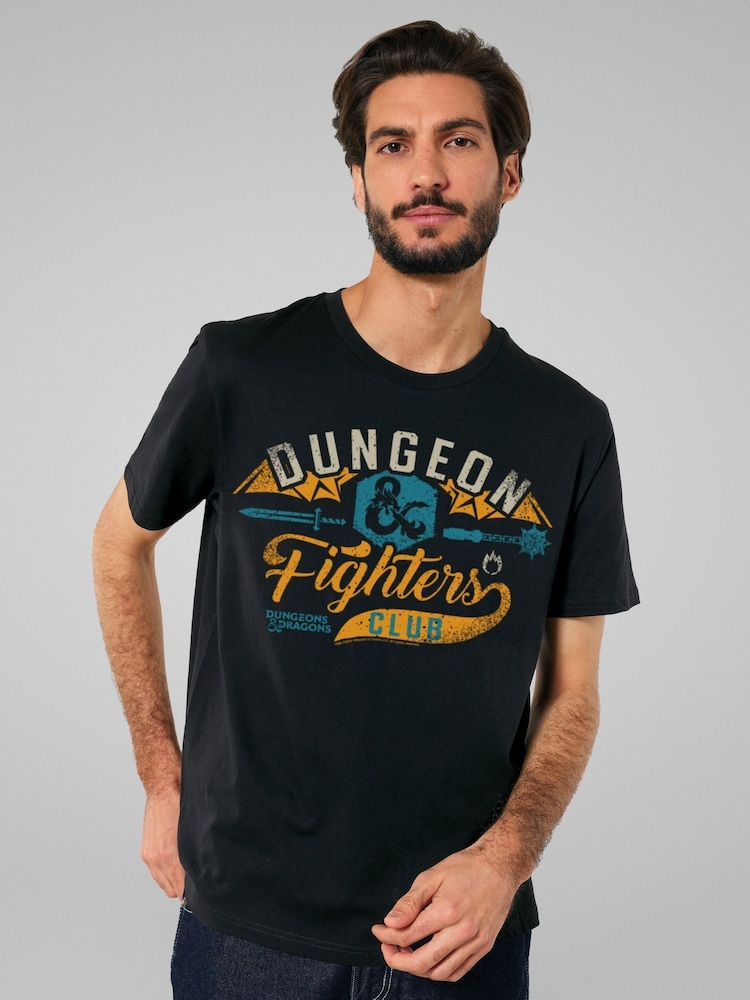 All + Every Black Mens Dungeons & Dragons Fighters Club Copy 2 T-Shirt - Image 1 of 4