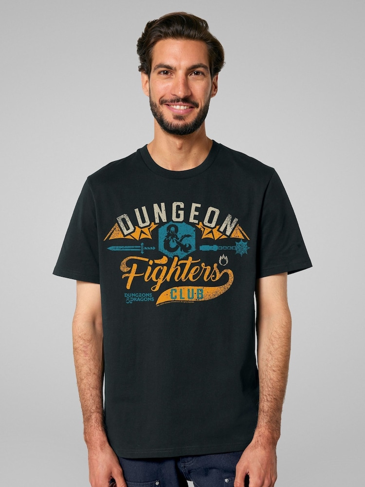All + Every Black Mens Dungeons & Dragons Fighters Club Copy 2 T-Shirt - Image 2 of 4