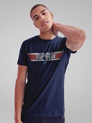 All + Every Blue Mens 100% Cotton Top Gun Classic Steel Logo T-Shirt - Image 2 of 4