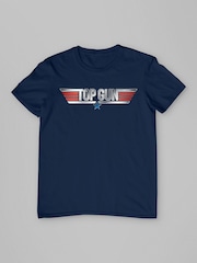 All + Every Blue Mens 100% Cotton Top Gun Classic Steel Logo T-Shirt - Image 3 of 4