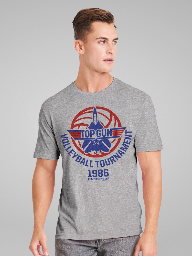 All + Every Grey Mens Top Gun Volleyball Tournament 1986 T-Shirt - Image 2 of 4