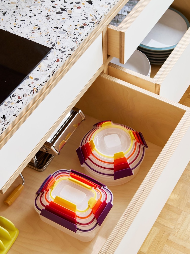 Joseph Joseph 8 Piece Multicolour Nest Lock Round & Rectangle Multi Containers sets - Image 2 of 6