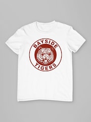 All + Every White Mens 100% Cotton Saved By The Bell Bayside Tigers T-Shirt - Image 3 of 4