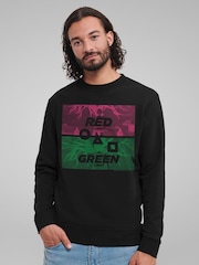 All + Every Black Mens Squid Game Red Light Green Light Scene Art Sweat Top - Image 1 of 4