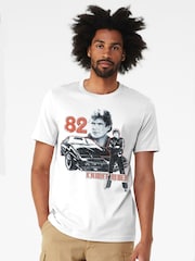 All + Every White Mens 100% Cotton Knight Rider 82 Montage T-Shirt - Image 1 of 4