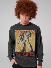 All + Every Grey Mens Transformers Decepticons Megatron Comic Sweat Top - Image 1 of 4