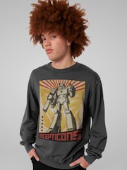 All + Every Grey Mens Transformers Decepticons Megatron Comic Sweat Top - Image 2 of 4